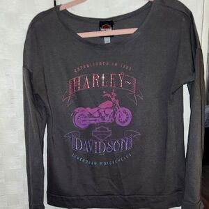 Harley-Davidson Womems sz M Gray Long Sleeve Shirt